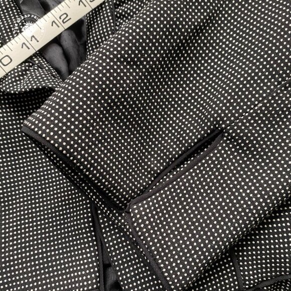 White House Black Market Polka Dot Peplum Blazer Ruffle Collar Size 12 - Picture 4 of 12